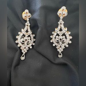NWT Diamond lookalike Chandelier Earrings